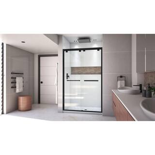 DreamLine Encore 44 to 48 in. x 76 in. Semi-Frameless Sliding Shower Door in Satin Black SHDR-1648760-09