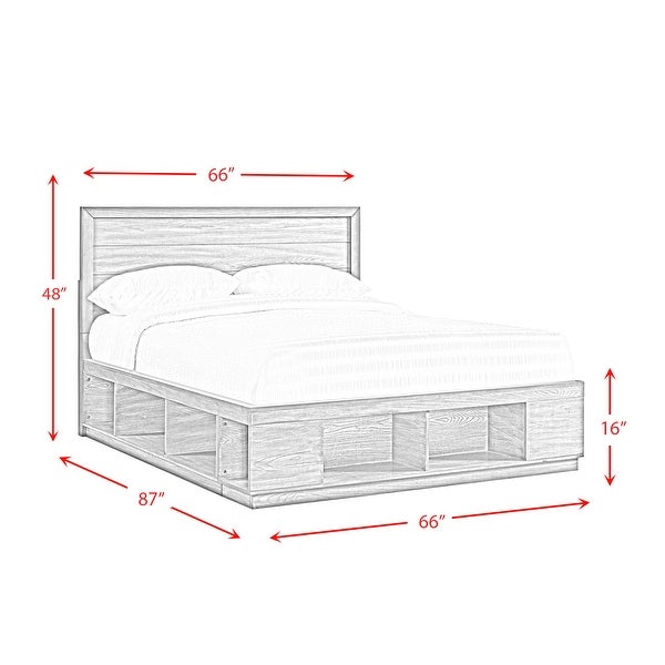 Picket House Furnishings Hollis Queen Storage 5PC Bedroom Set with Cubbies - - 32063111