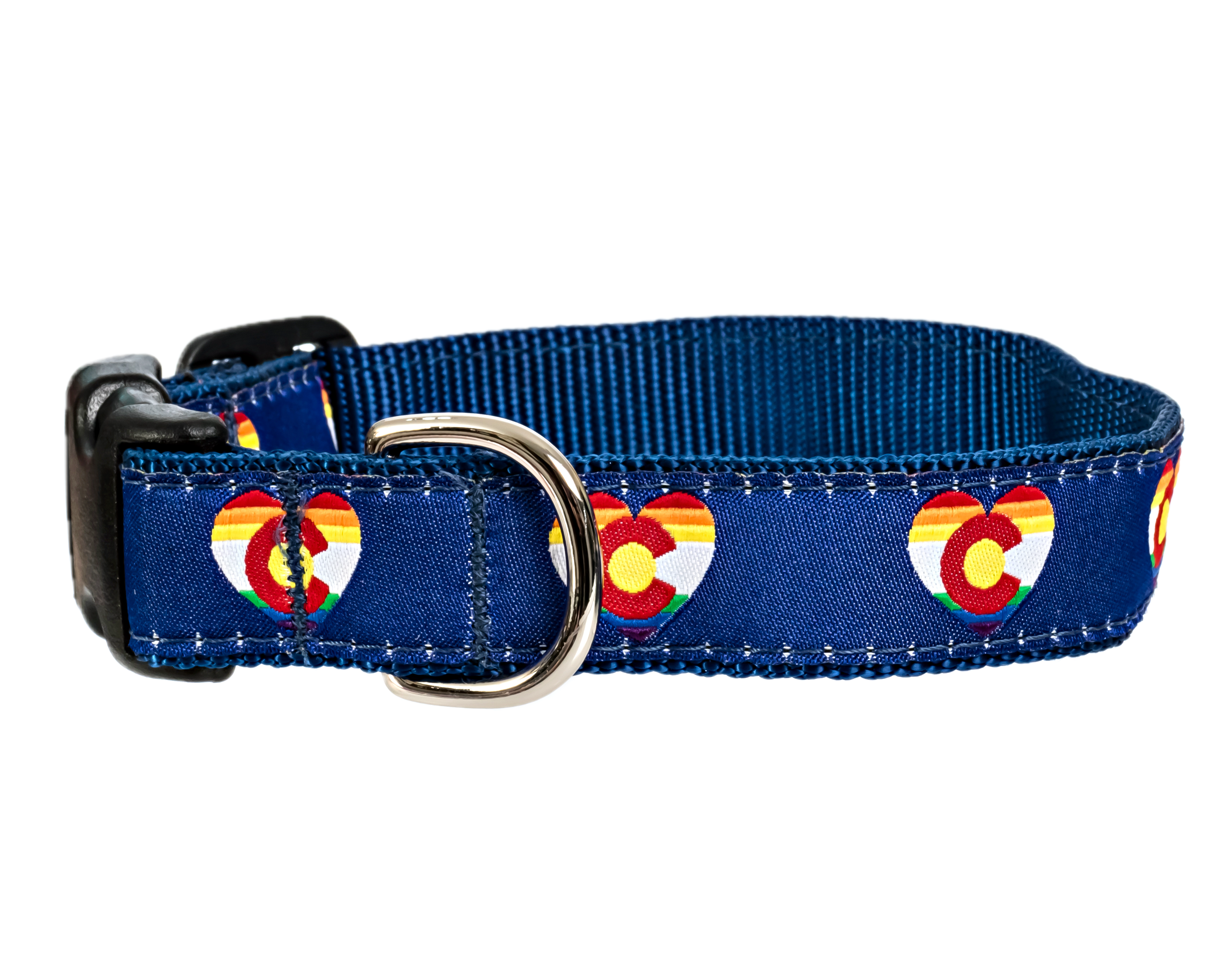 Collar | Colorado Flag Rainbow Hearts