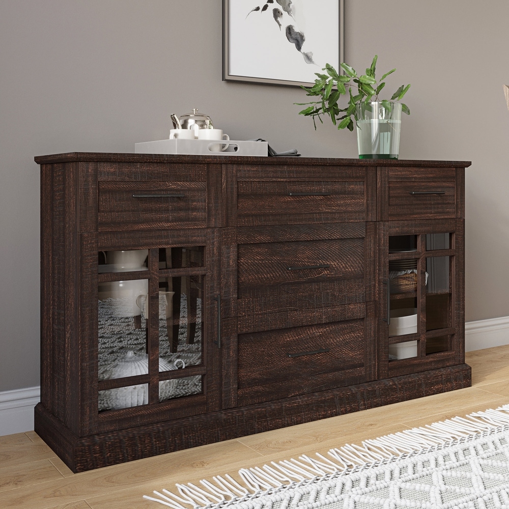 BELLEZE Astorga Sideboard With Drawers   Adjustable Shelves  2 Colors