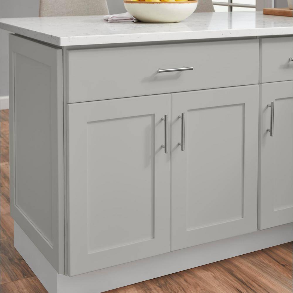 Hampton Bay Avondale Shaker Dove Gray Ready to Assemble Plywood 30 in Base Cabinet (30 in W x 34.5 in H x 24 in D) B30-G