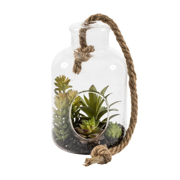 Vickerman FH182601 9 Green Asst Succulents in Gla...