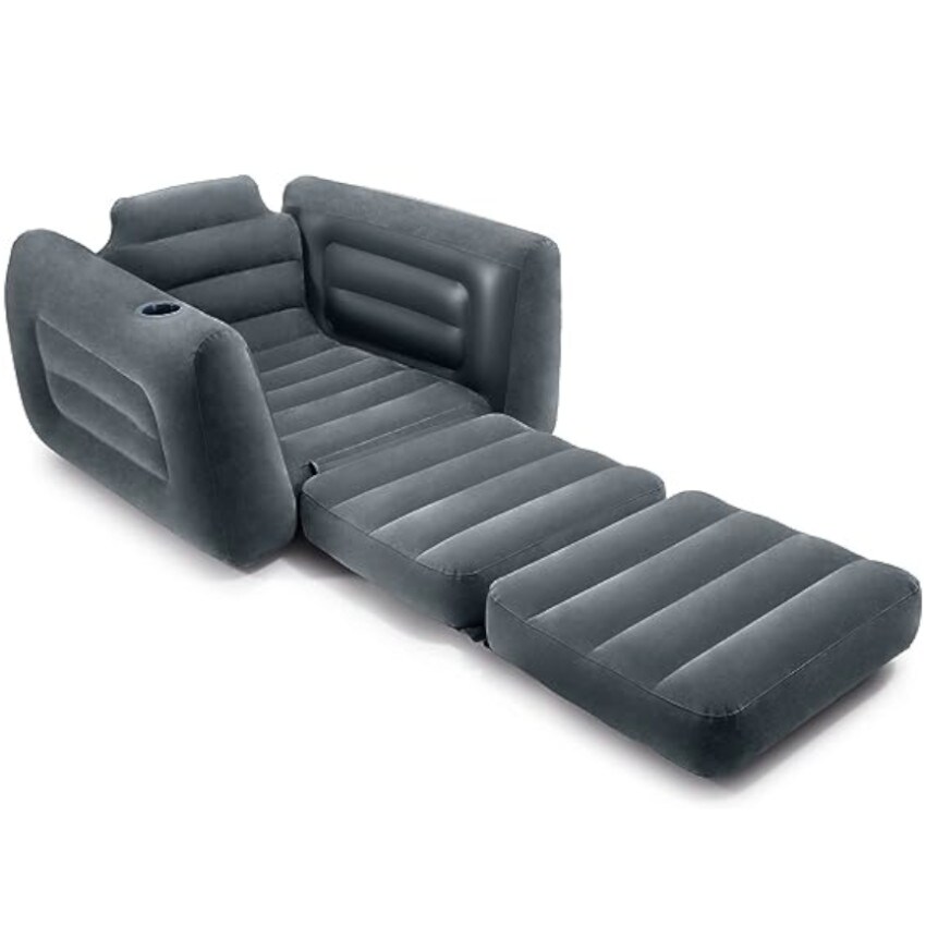 Intex Inflatable Pull Out Sofa Chair Built in Cupholder