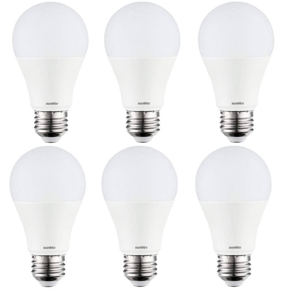 Sunlite 60-Watt Equivalent A19 ENERGY STAR and Dimmable E26 Base 800 Lumens LED Light Bulb in 2700K (6-Pack) HD03016-6