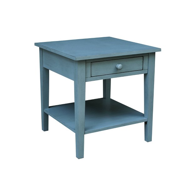 Spencer End Table Antique Ocean Blue International Concepts