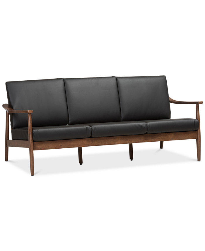 Furniture Ambelin 72 Faux Leather Sofa