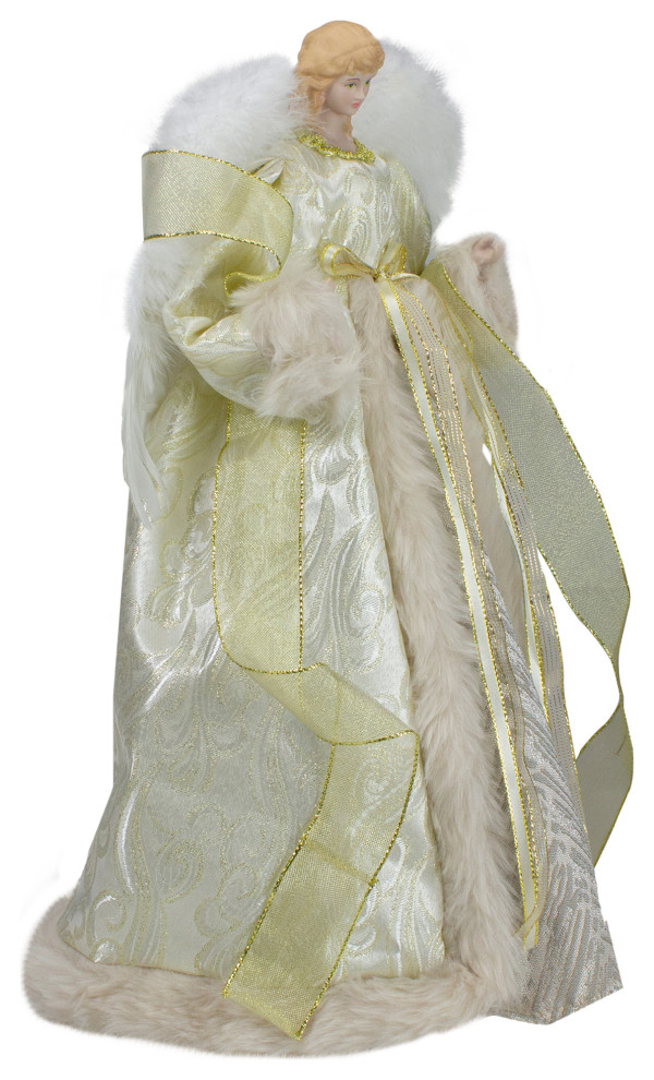 18 quotLighted White and Gold Angel in a Dress Christmas Tree Topper   Christmas Ornaments   by Northlight Seasonal  Houzz