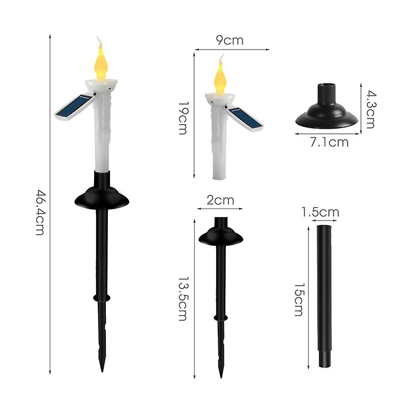 4pcs Solar Dual-purpose Candle Light With Candlesticks Holders Waterproof Led Solar Lamp For Outdoor Garden Lawn Pathway Decoration