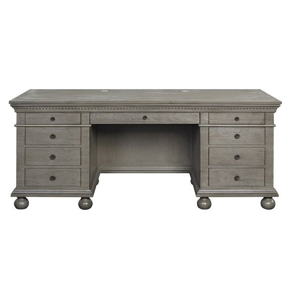 ACME Gustave Executive Desk  Gray Oak Finish OF002...