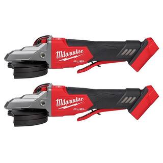 MW M18 FUEL 18-Volt Lithium-Ion Brushless Cordless 5 in. Flathead Braking Grinder with Paddle Switch No-Lock (2-Piece) 2886-20-2886-20