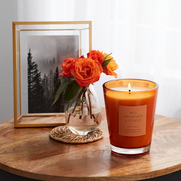 Colored Vase Glass With Dustcover Mandarin amp Guava Candle Orange