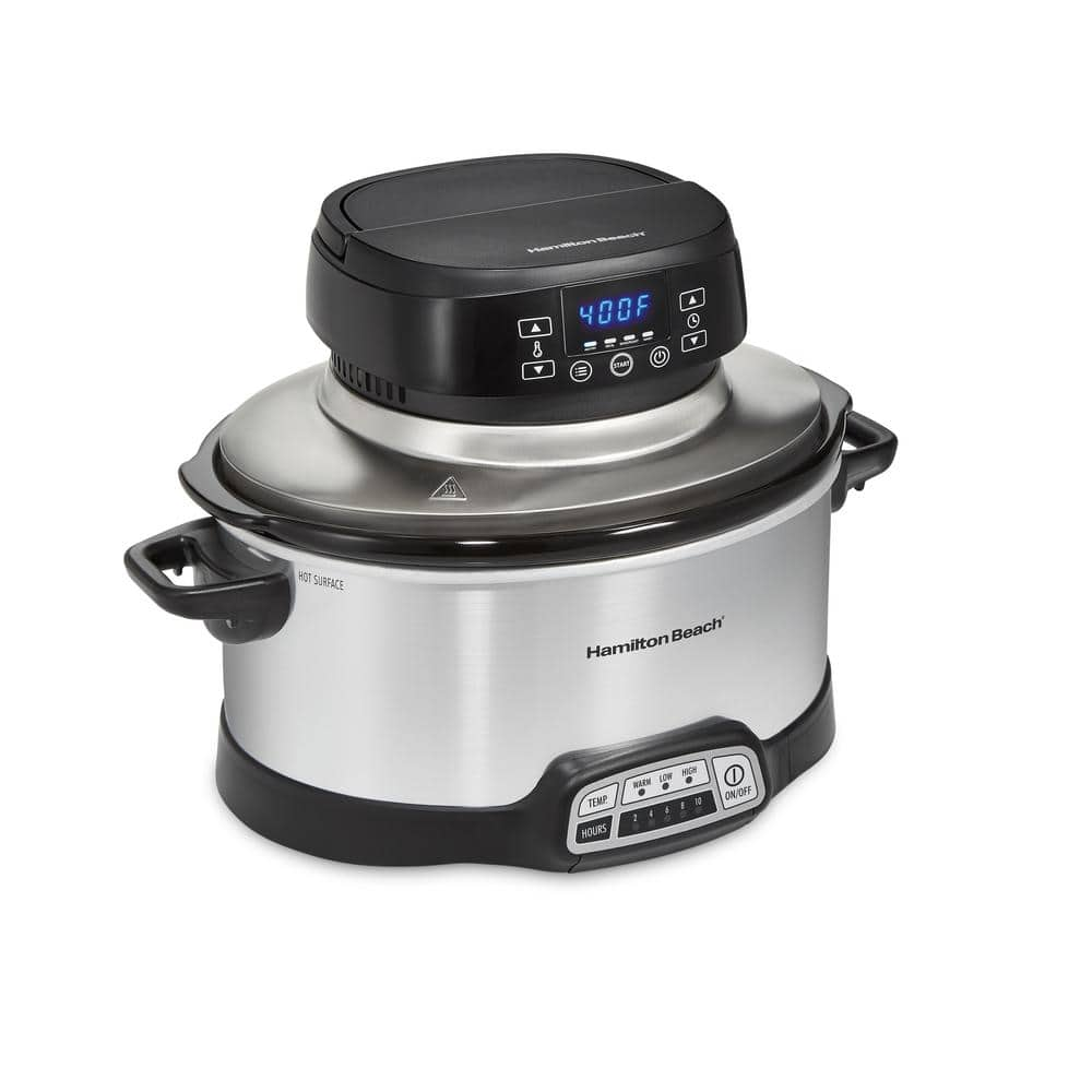 Hamilton Beach 6 qt. Black Air Fry Lid for Slow Cooker 33602