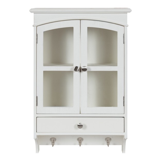 Kate And Laurel Highfield Decorative Wall Cabinet 17 75x7 25x27 25 White