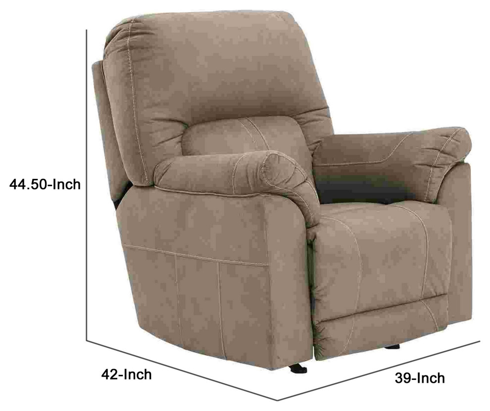 Benzara BM263450 Rocker Recliner With Adjustable Headrest  Slate Gray   Transitional   Recliner Chairs   by VirVentures  Houzz