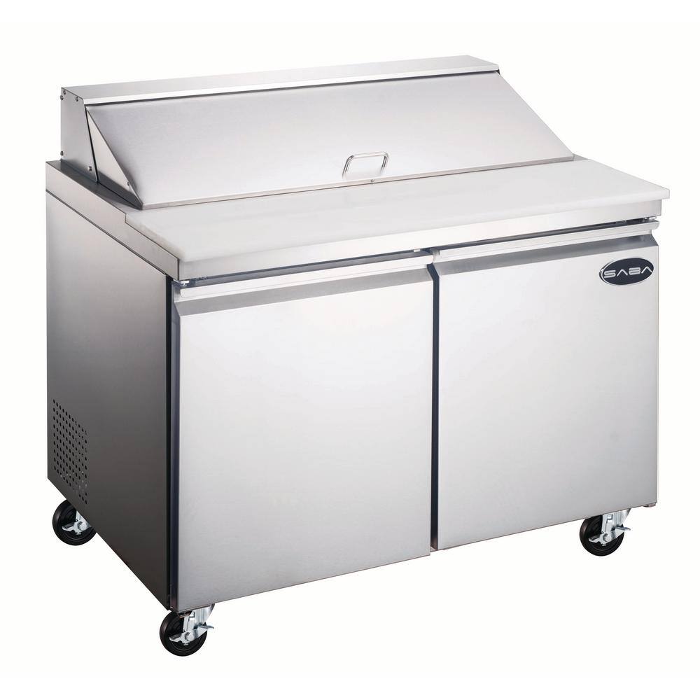 SABA 60.25 in. W 15 cu. ft. Commercial Food Prep Table Refrigerator Cooler in Stainless Steel SPS-60-16