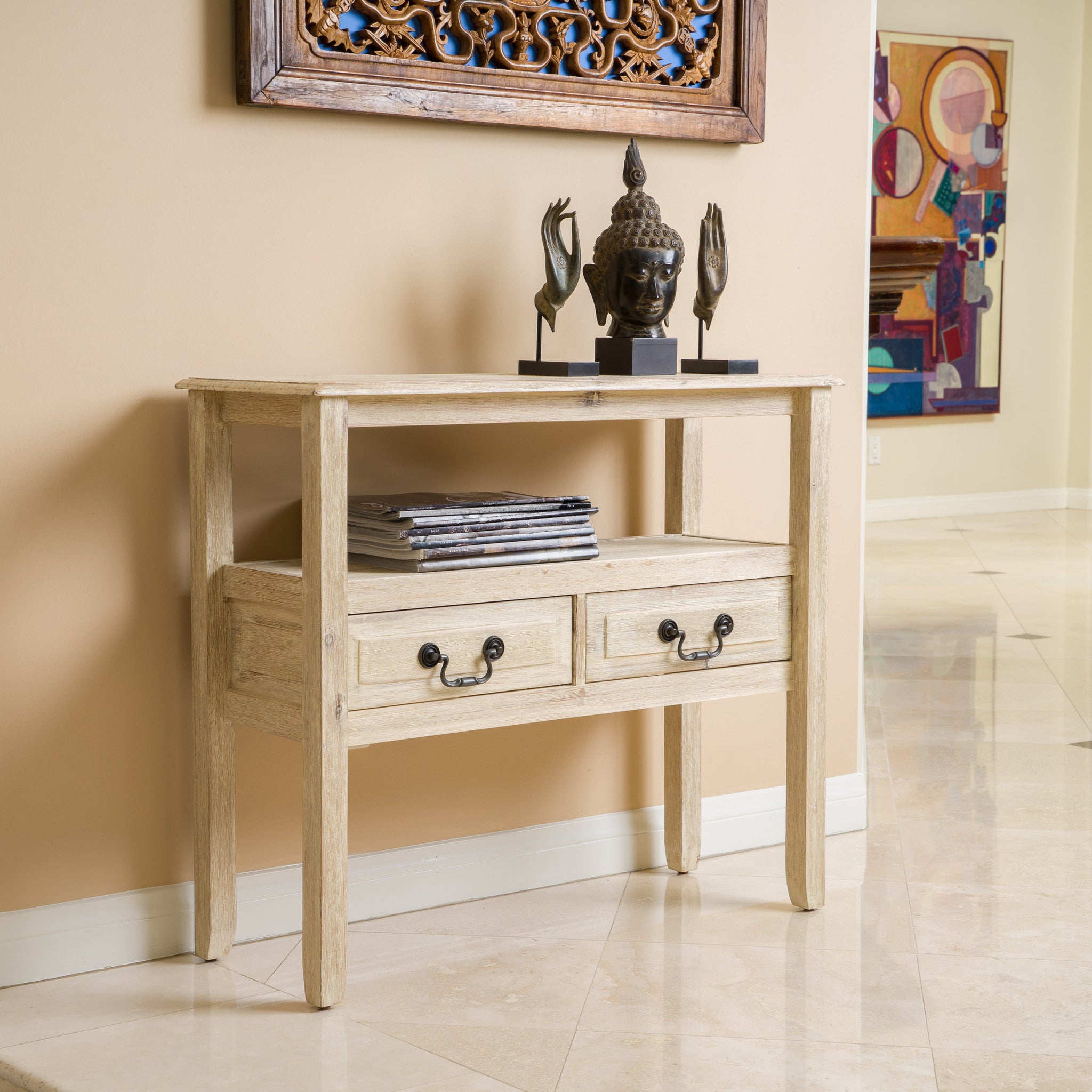 Noah Weathered Wood Accent Table