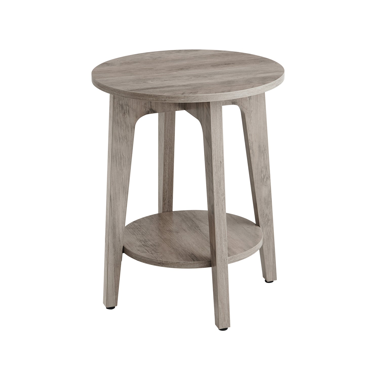 VASAGLE Round End Table with Lower Shelf