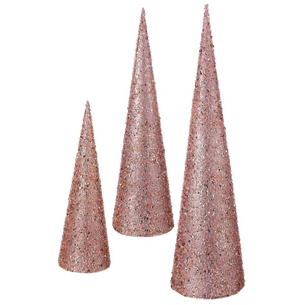 Sequin Bead Cone Tree 3pc Set