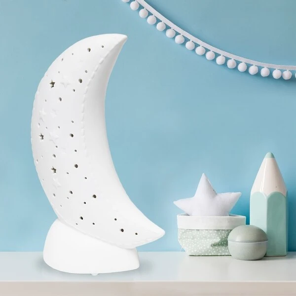 Simple Designs Porcelain Moon Shaped Table Lamp - 6.69