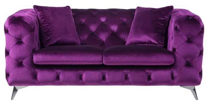 ACME Atronia Loveseat in Purple Fabric   Midcentury   Loveseats   by HedgeApple  Houzz