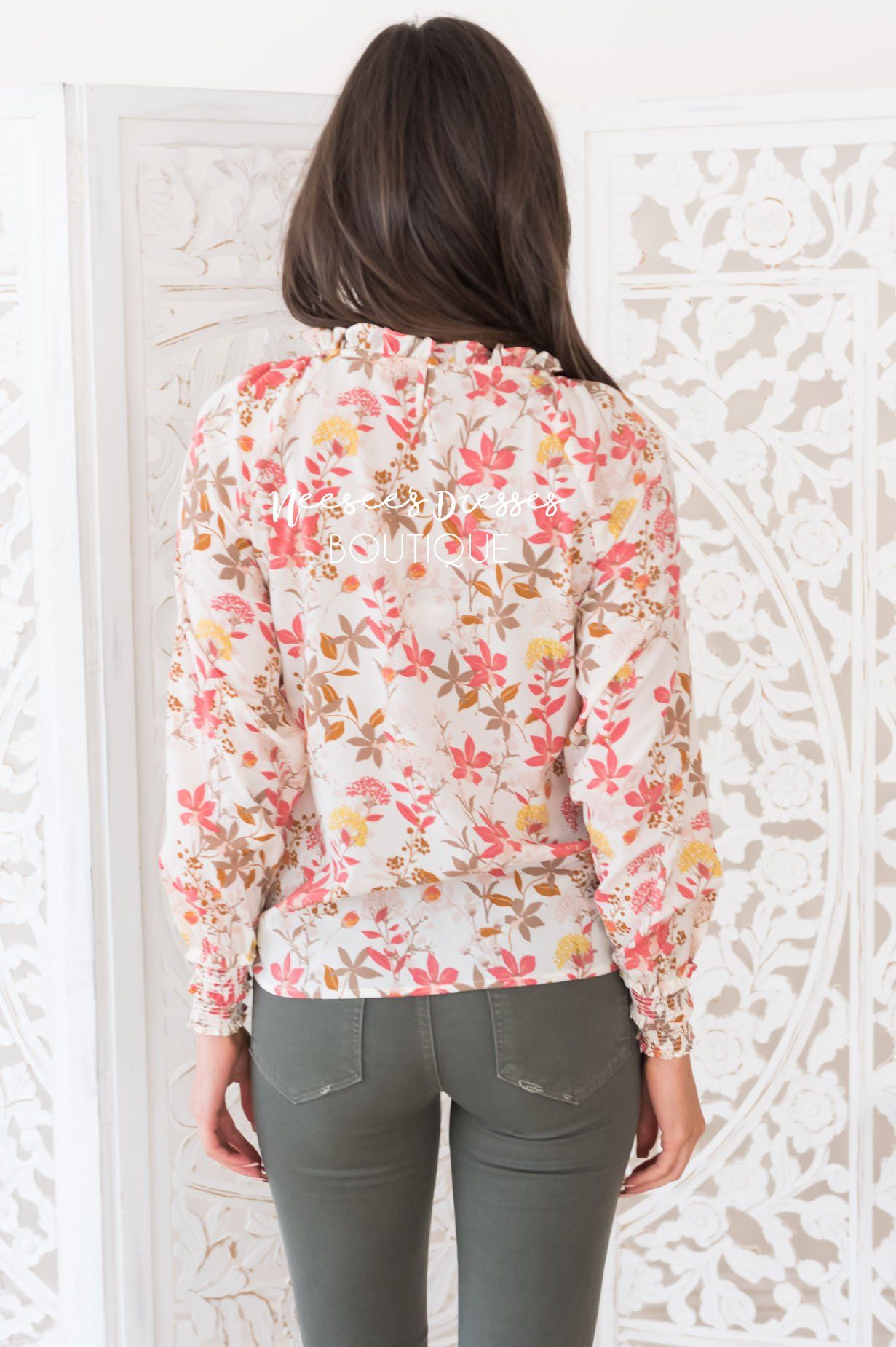 Sunrise Floral Modest Blouse