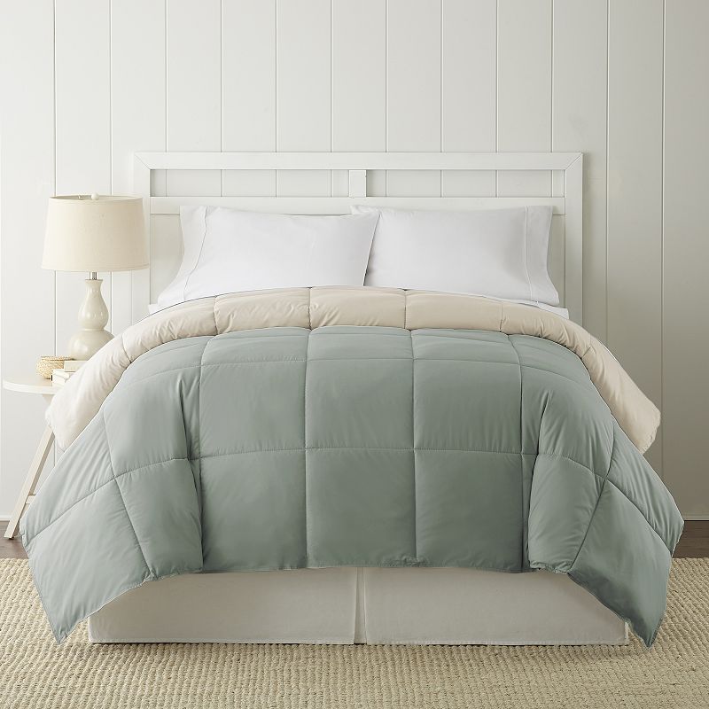 Solid Down-Alternative Reversible Comforter