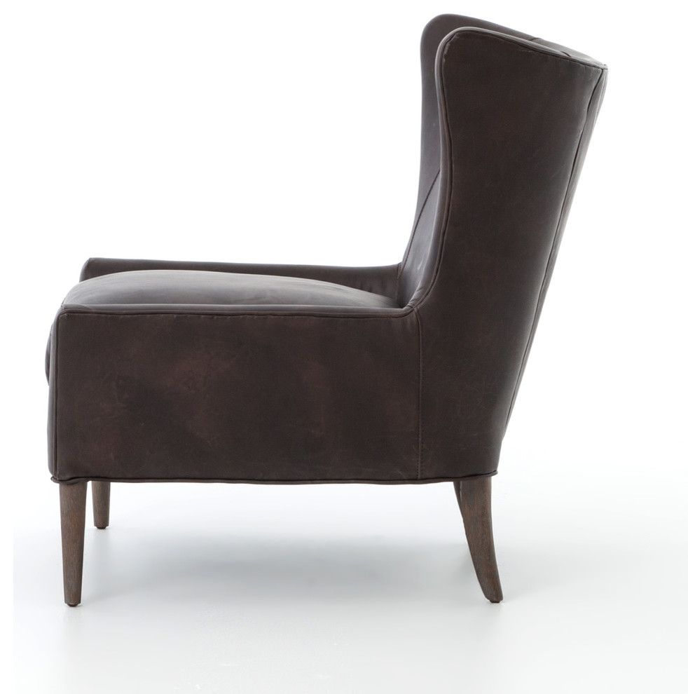 Kensington Marlow Wing Chair  Vintage Black   Midcentury   Armchairs And Accent Chairs   by The Khazana Home Austin Furniture Store  Houzz