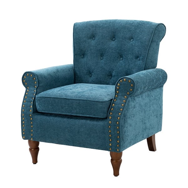 Indiges Transitional Comfy Nailhead Accent Arm Chair with Tufted Back by HULALA HOME