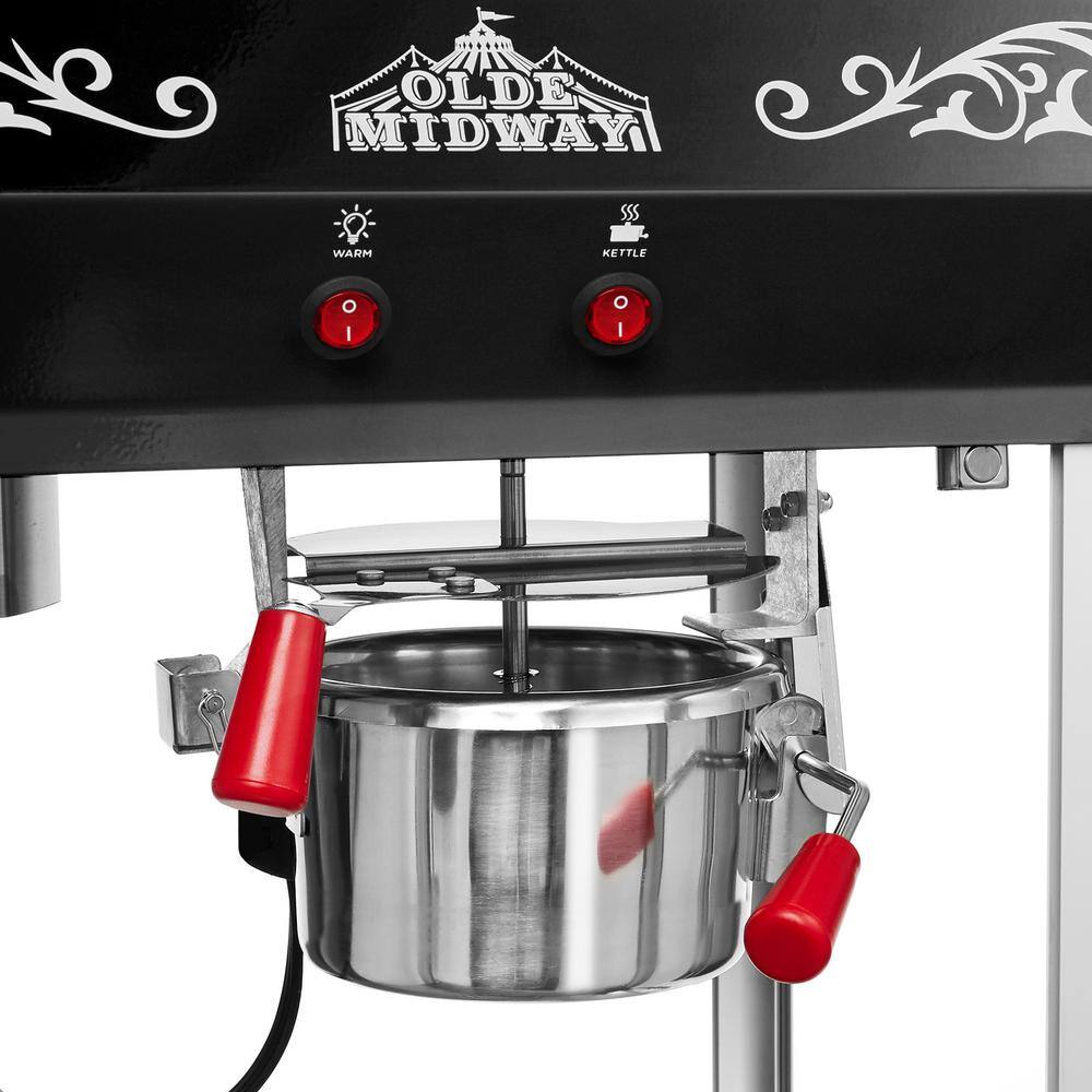 Olde Midway 640 W 6 oz. Black Bar Style Popcorn Machine CON-POP-600-BLK