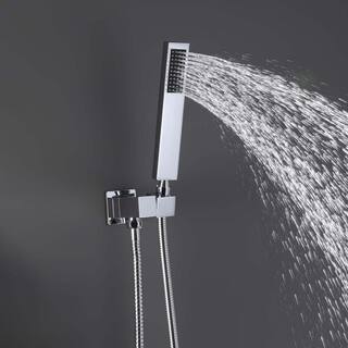 GIVING TREE 2-Spray 12 in. Square Rain Shower Head with Hand Shower and Waterfall Tub Faucet in Chrome (Valve Included) HDYN-MM0029