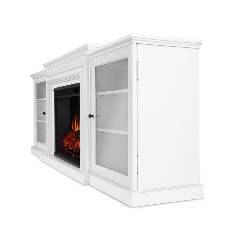 Real Flame Frederick 72 in. Freestanding Electric Fireplace TV Stand Entertainment Center in White 7740E-W