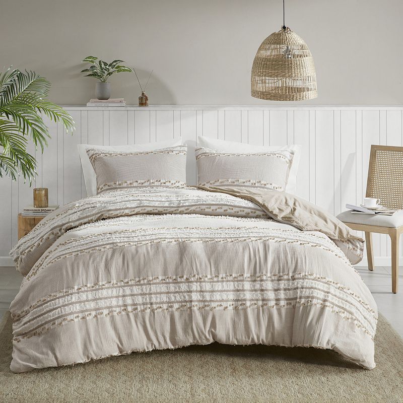 INK+IVY Lennon Jacquard Duvet Cover Set with Shams