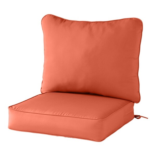 25 x 25 x 5 in Deep Seat Cushion Set， with Back Pillow