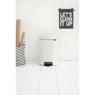 Brabantia NewIcon 3.2 Gal. White Steel Step-On Trash Can 111969