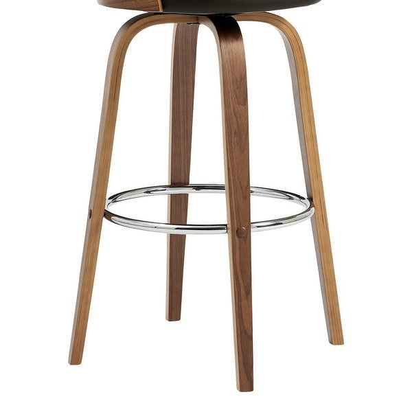 Swivel Counter Stool with Open Design Wooden Back