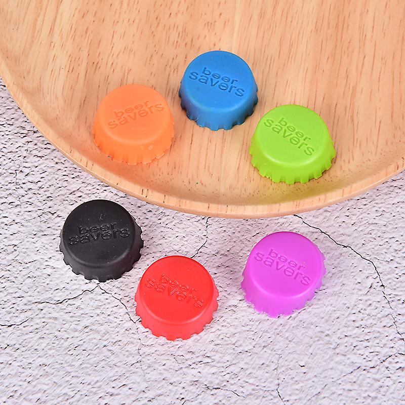 6 Pcs Silicone Beer Bottle Cap Reuse Practical Colorful Leak Free For Wine Beer Beverage Bottle Novelty Sealer Stopper Cover