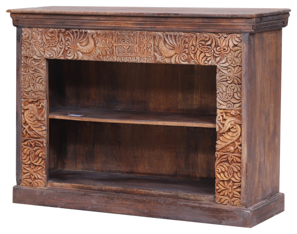 Altenburg Carved Frame Reclaimed Wood Media Console TV Stand   Traditional   Entertainment Centers And Tv Stands   by Sierra Living Concepts Inc  Houzz