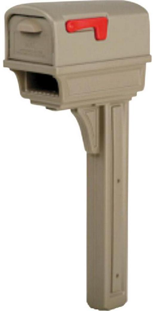 Gibraltar Gibraltar Gentry Plastic Post and Box Combo Mocha Mailbox w/Post 50 in. H x 11-1/2 in. W x 21-3/4 in. L