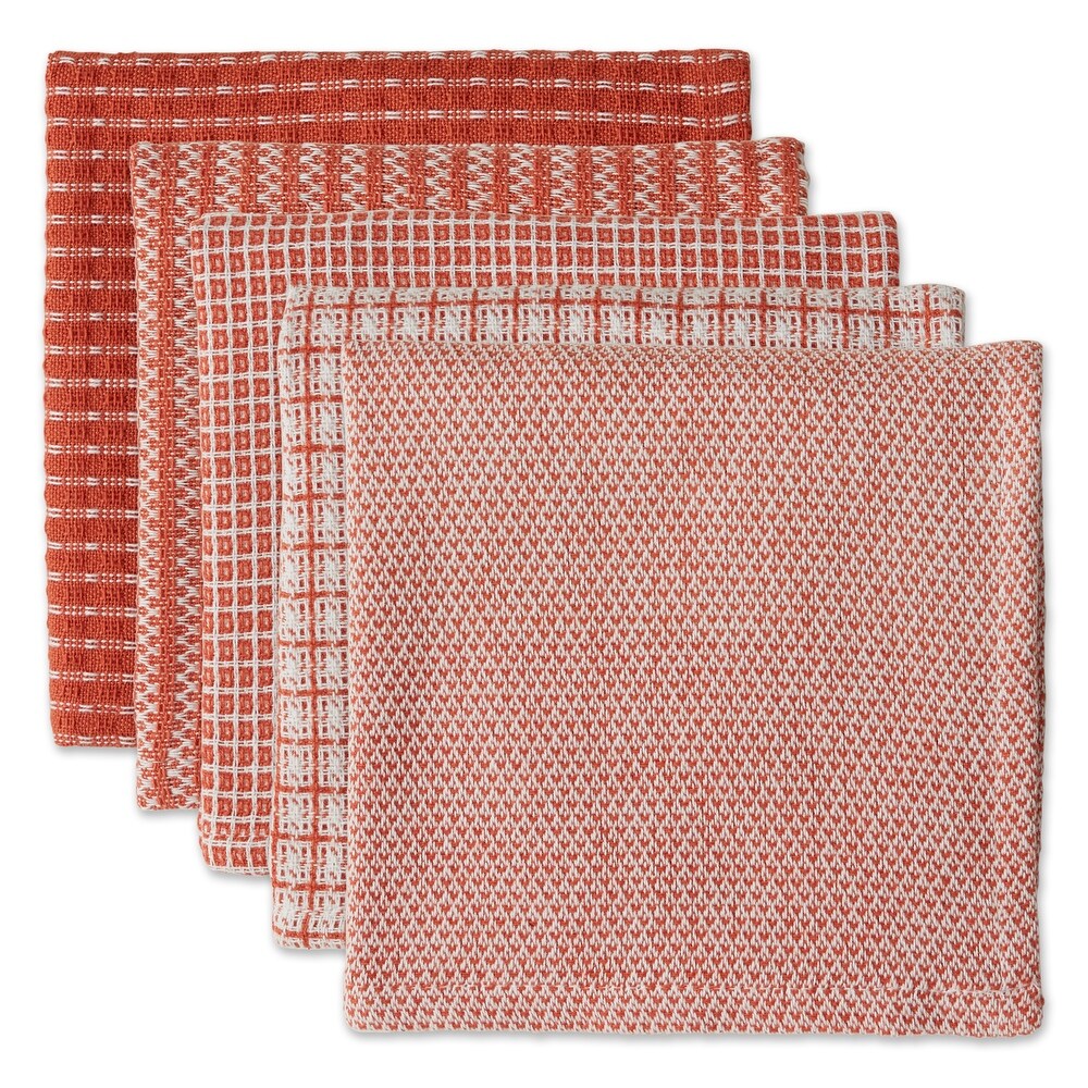 DII Asst Vintage Red Dishcloth (Set of 5)