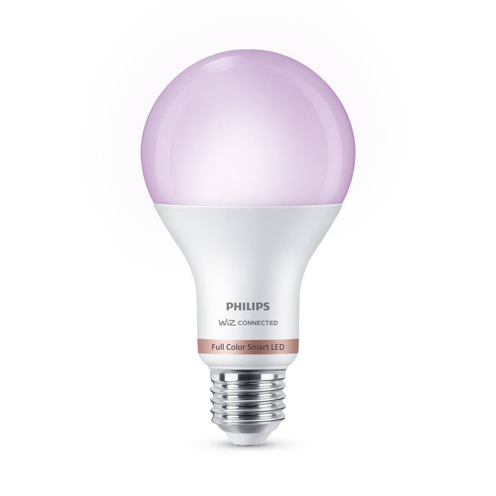 Philips 100-Watt Equivalent A21 LED Smart Wi-Fi Colr Changing Light Bulb powered by WiZ with Bluetooth (1-Pack) 562405