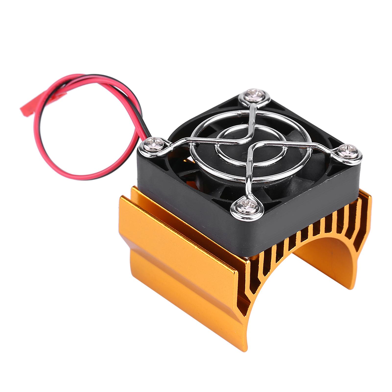 Heat Sink With Cooling Fan For 1/10 Scale Electric Rc Car 540 / 550 / 3650 Motor (gold)