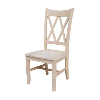 International Concepts Unfinished Wood Double X-Back Dining Chair (Set of 2) C-20P