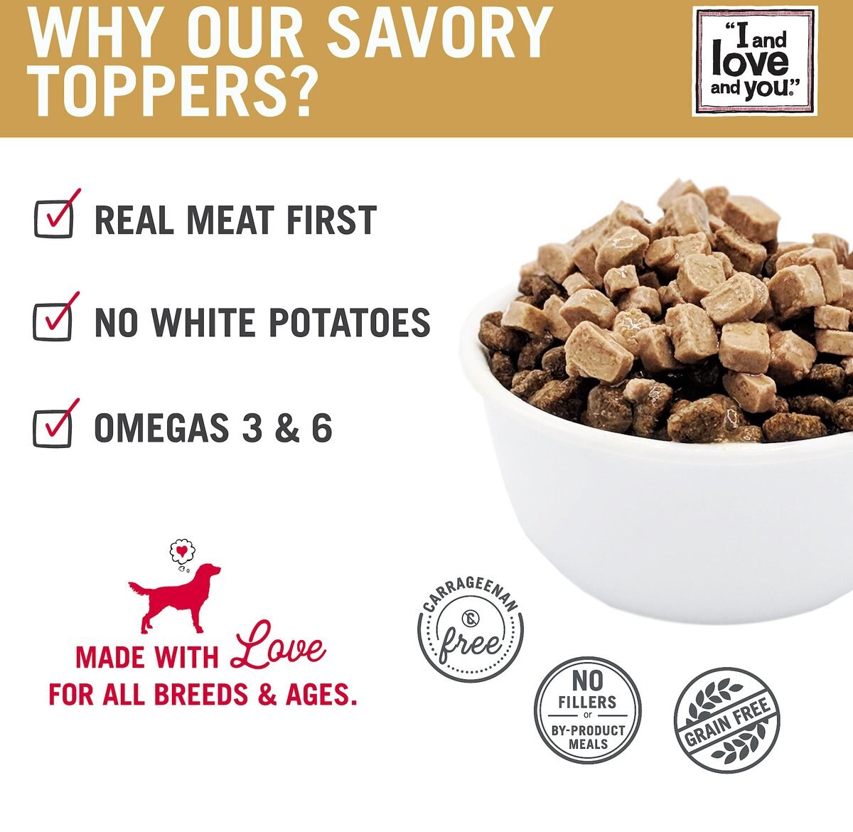 I and Love and You Top That Shine Beef Recipe Grain-Free Dog Food Topper