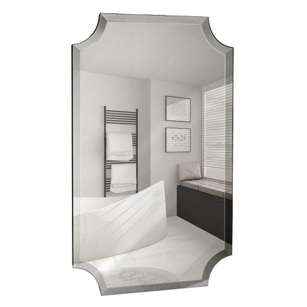 Beveled Scalloped Edge Rectangular Wall Mirror