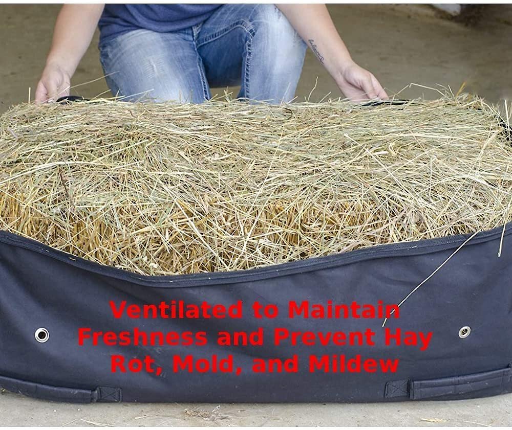 Derby Originals Waterproof Heavy-Duty Rolling Horse Hay Bale Bag， Black