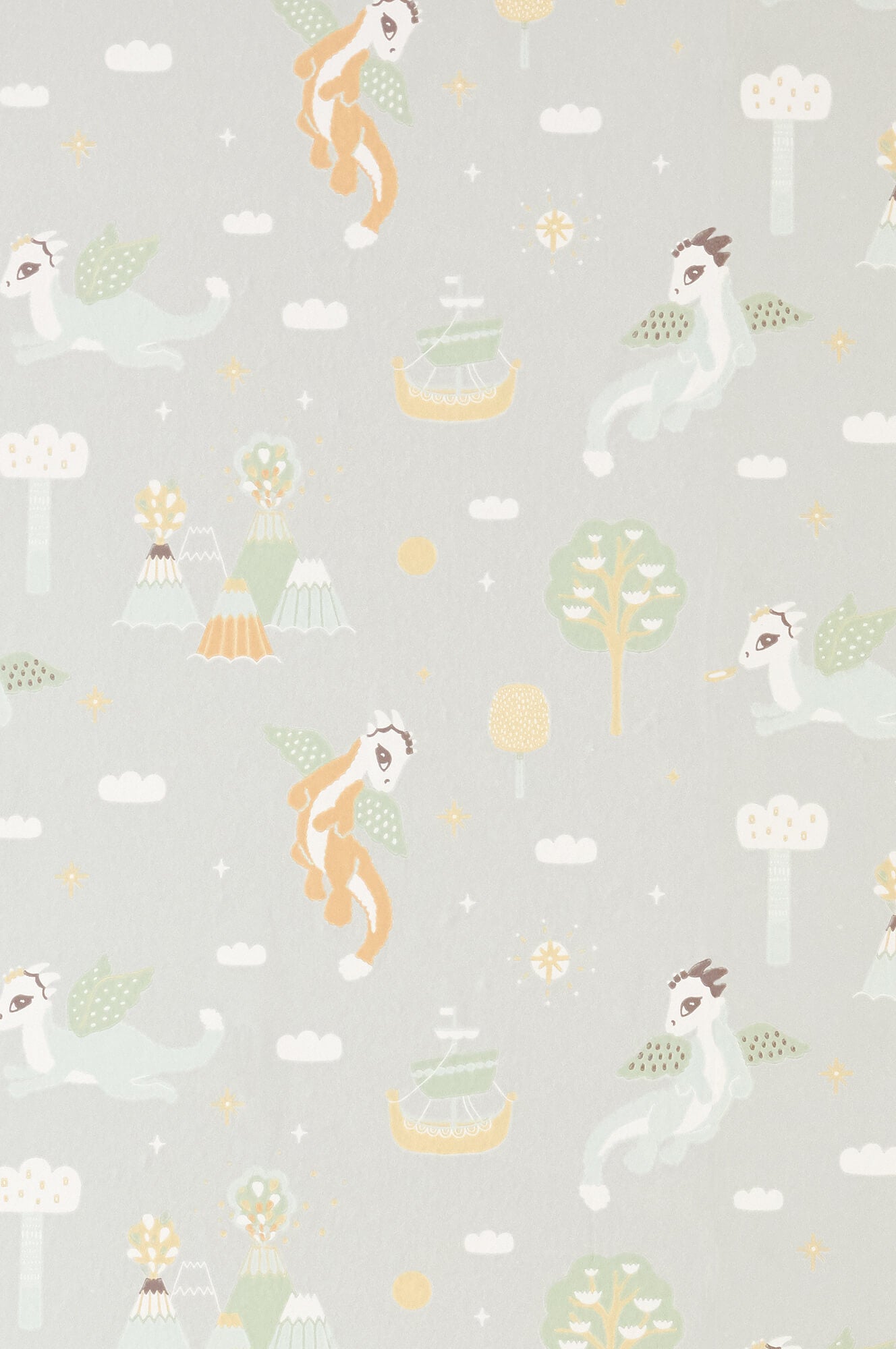 Magical Adventure Soft Grey Wallpaper