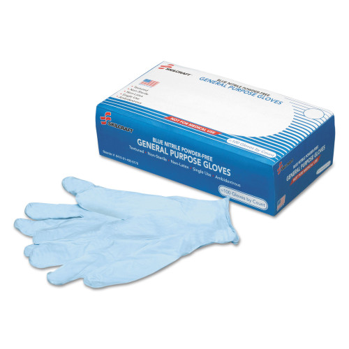 AbilityOne 8415014920176， SKILCRAFT Nitrile General Purpose Gloves， Blue， Small， 9.5