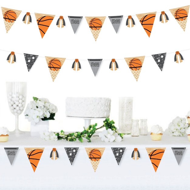 Big Dot Of Happiness Nothin x27 But Net Basketball Diy Baby Shower Or Birthday Party Pennant Garland Decoration Triangle Banner 30 Pieces