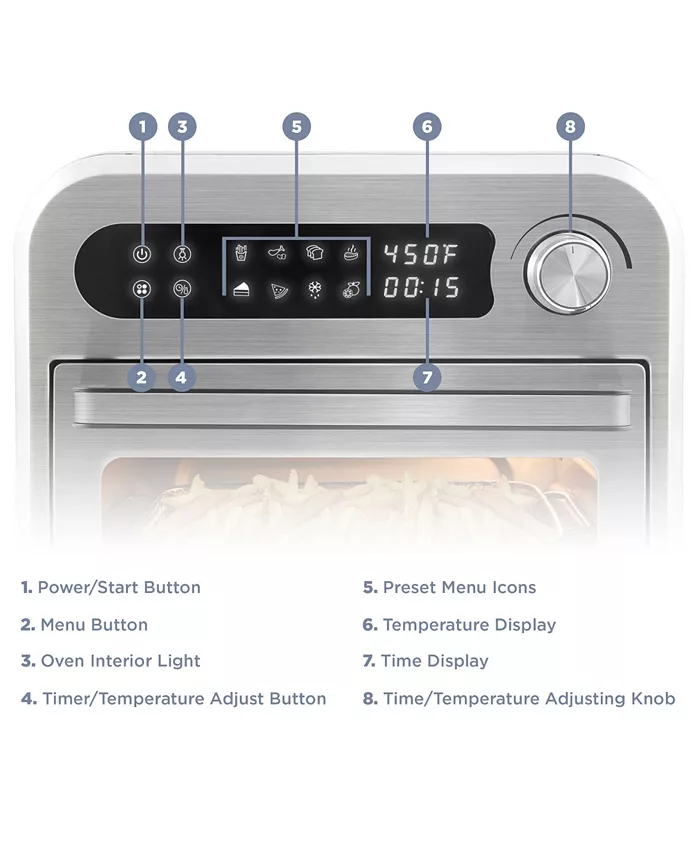 Elite Gourmet 10.5Qt Air Fryer Convection Oven with Programmable Timer