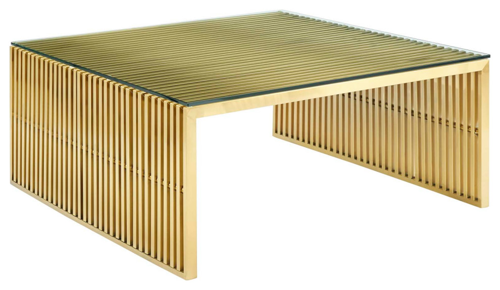 Gridiron Stainless Steel Coffee Table   Contemporary   Coffee Tables   by Modway  Houzz